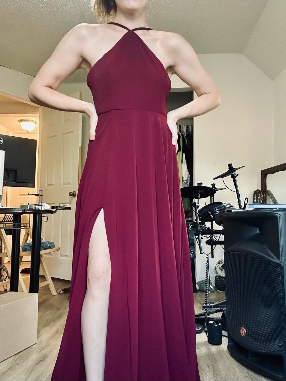 Lulu's Burgundy Maxi Dress